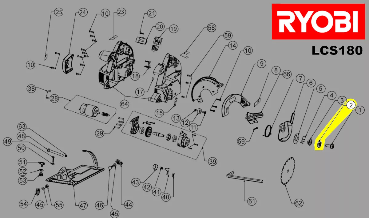 flasque extérieur fixation lame réf. 5131001795 Ryobi
